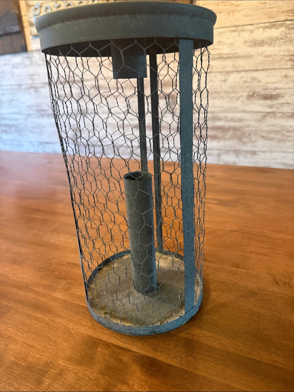 Rustic Metal Chicken Wire Paper Towel Holder
